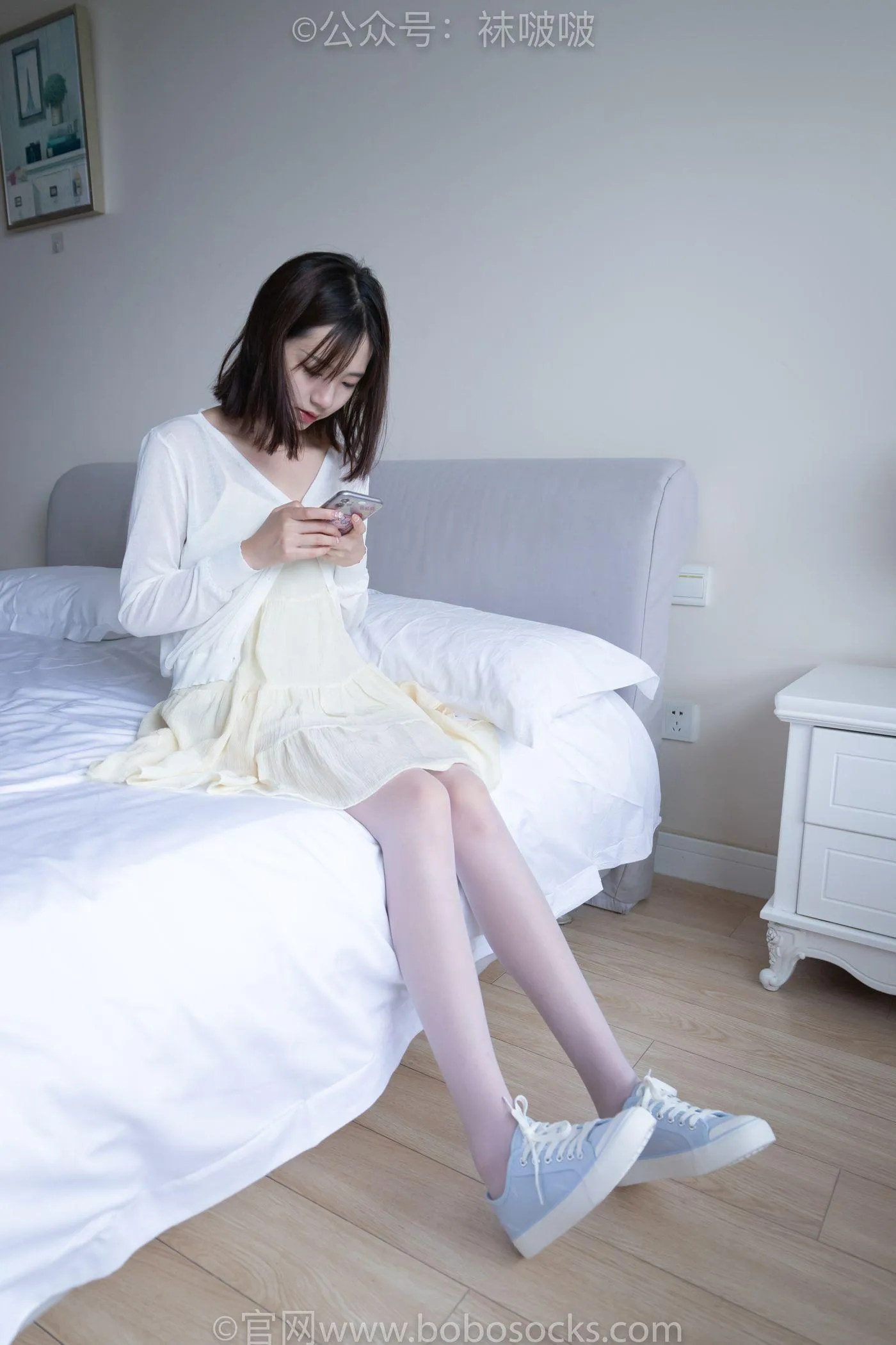 [BoBoSocks袜啵啵]NO.005 小甜豆-帆布鞋、薄白丝 [133P]插图6